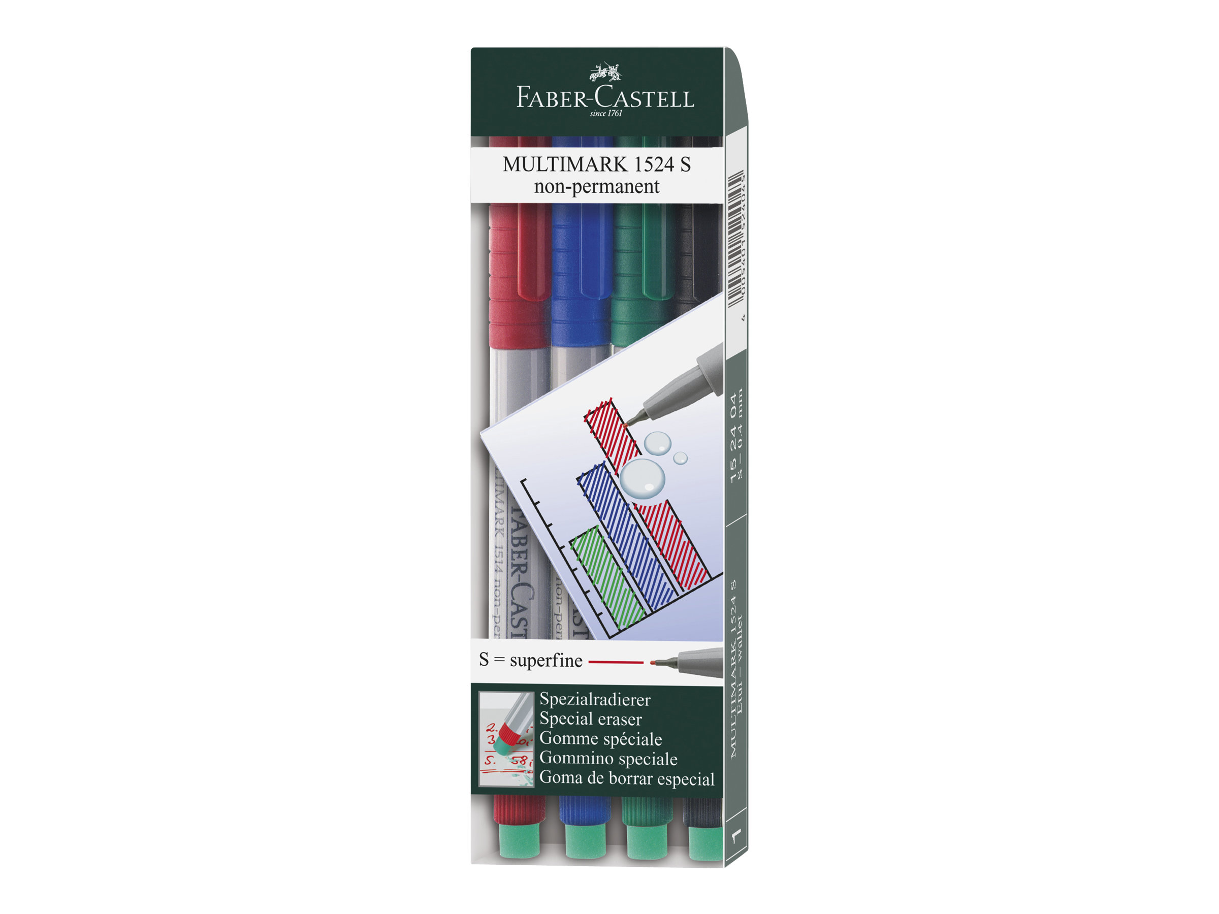 FABER-CASTELL MULTIMARK Folienstifte-Set farbsortiert non-permanent 4 St. FABER-CASTELL MULTIMARK Folienstifte-Set farbsortiert non-permanent 4 St.