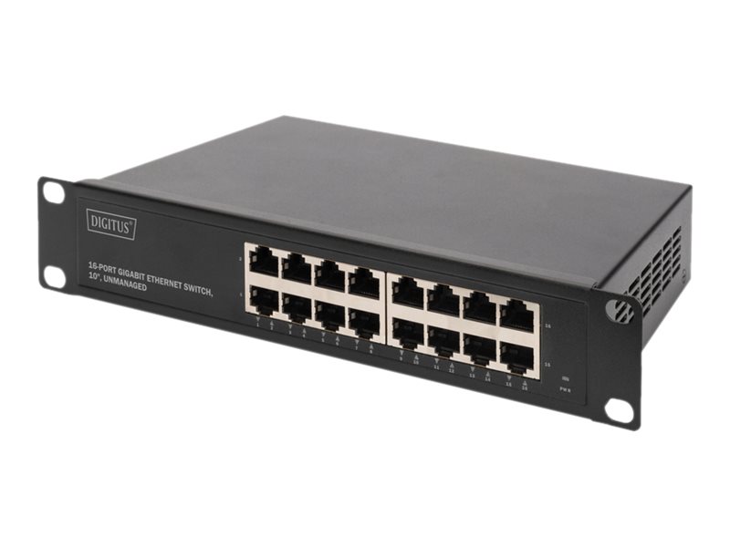 DIGITUS DN-80115 - Switch - 16 Anschlüsse - unmanaged - an Rack montierbar