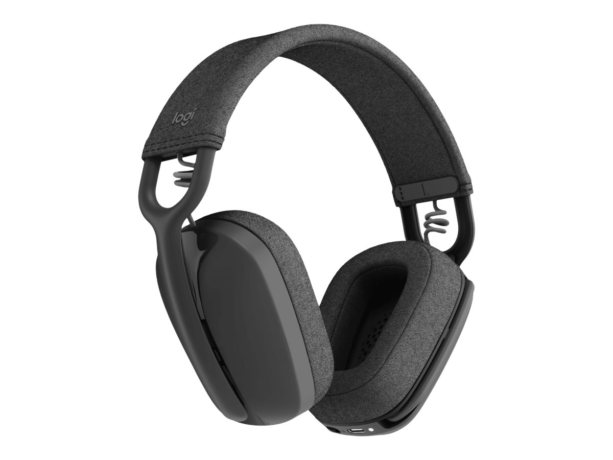 LOGITECH Zone Vibe Wireless Headset full size Bluetooth wireless USB-C via Bluetooth adapter graphite Certified for Microsoft Teams