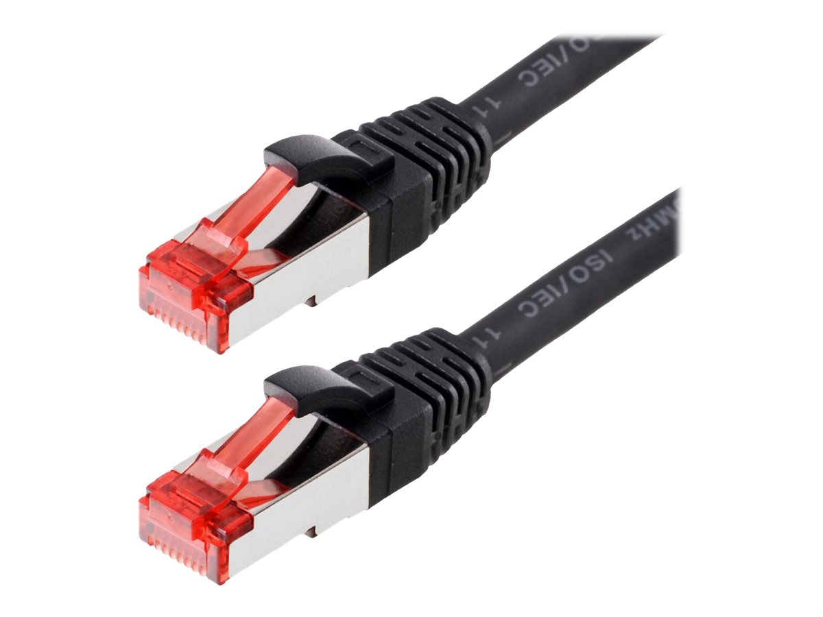 helos Patchkabel Cat 6 SFTP RJ45 schwarz 15m AWG277 LSZH GHMT