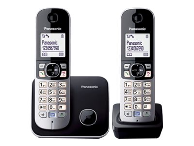 Panasonic Schnurlostelefon mit AB KX-TG6812GB Duo - schwarz Panasonic Schnurlostelefon mit AB KX-TG6812GB Duo - schwarz