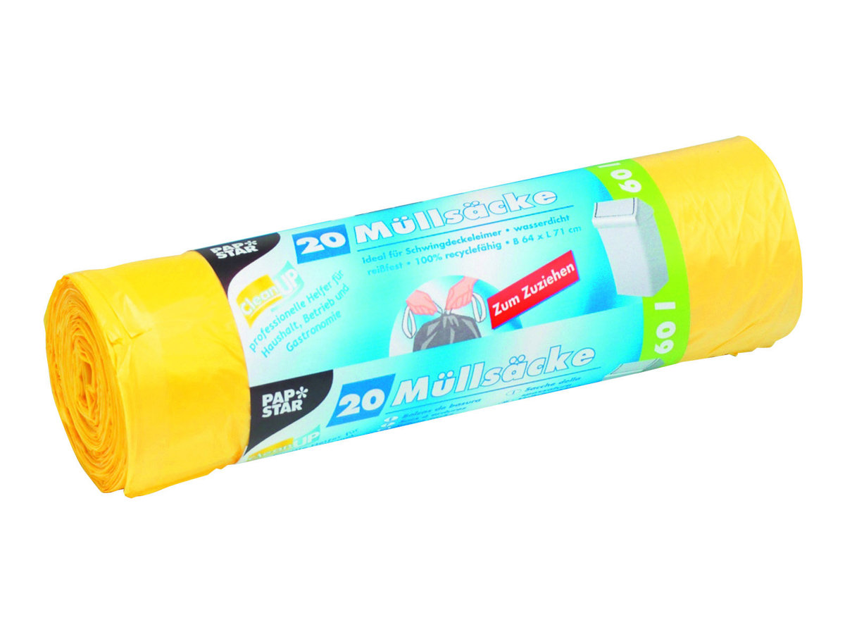 STARPAK MÃ¼llbeutel 60,0 l gelb 20,0 Âµm, 20 St.
