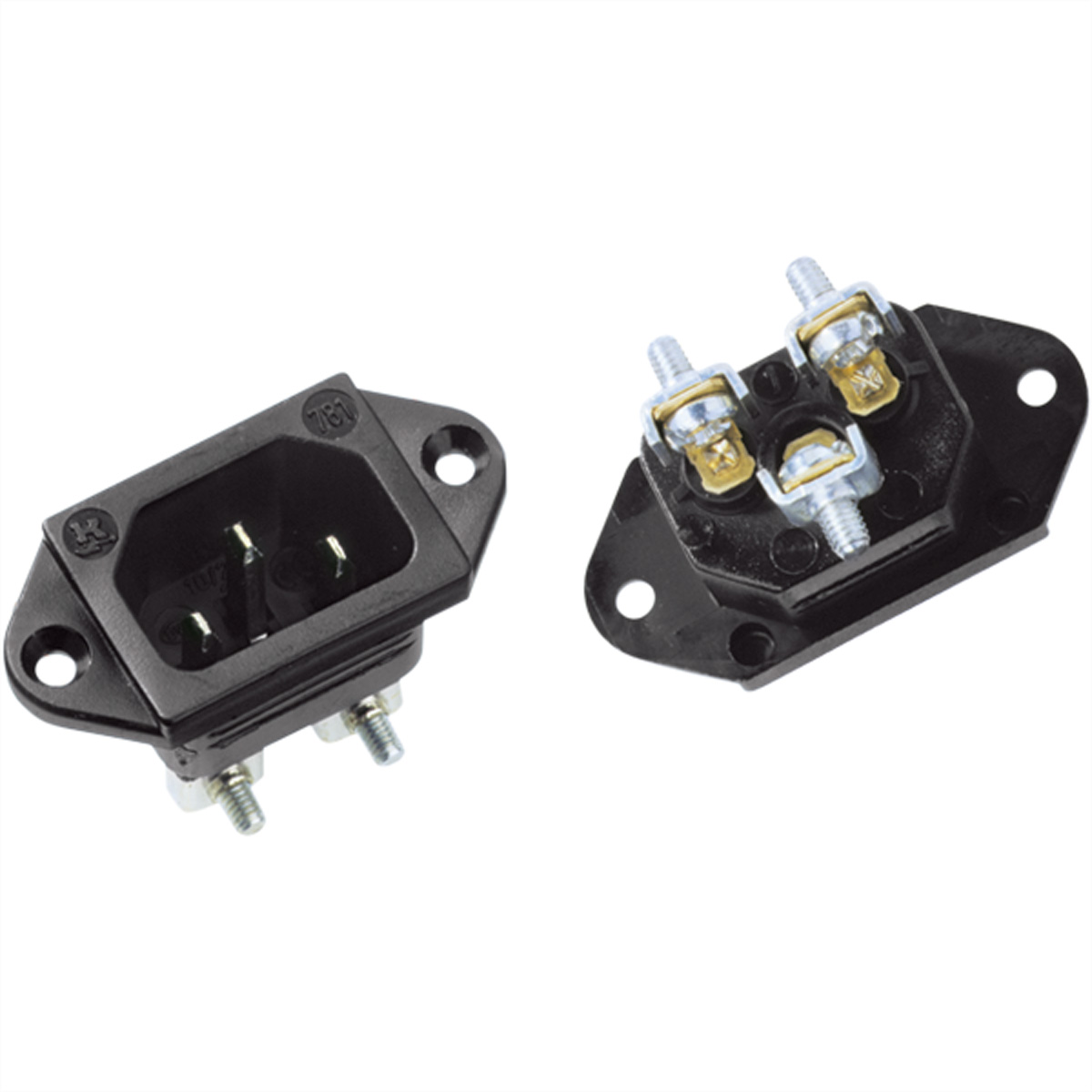 Bachmann Kaltgeräteeinbaustecker 917.170 70 Grad schwarz