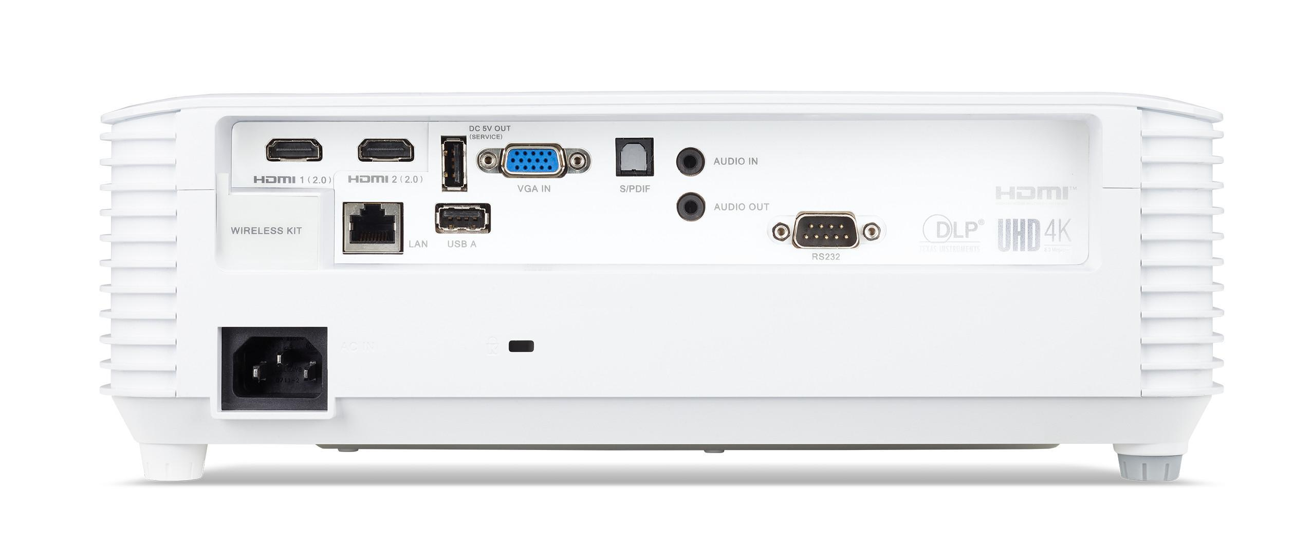 3840x2160 Acer P5827a DLP 4000Lumen 169 2xHDMI USB A Speaker 4K UHD White