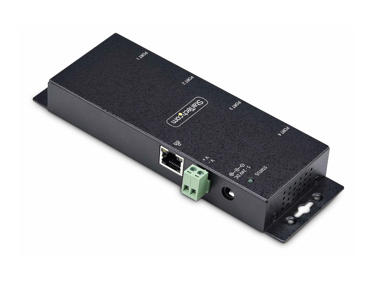 STARTECH.COM 4-Port Seriell auf Ethernet Adapter Serial TCP IP Server Wand/DIN Montage RS232 Ethernet Adapter/Konverter