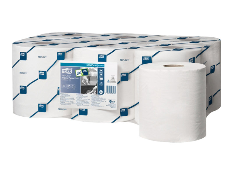 6 TORK Putztuchrollen Reflex™ M4 Advanced 2-lagig weiss, 450 Blaetter 6 TORK Putztuchrollen Reflex™ M4 Advanced 2-lagig weiss, 450 Blaetter