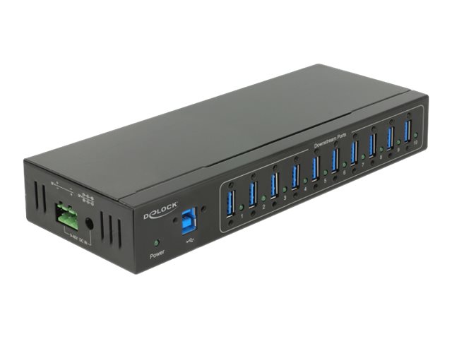DELOCK Industrie HUB 10xUSB 3.0 Typ-A 20kV ESD Schutz extern