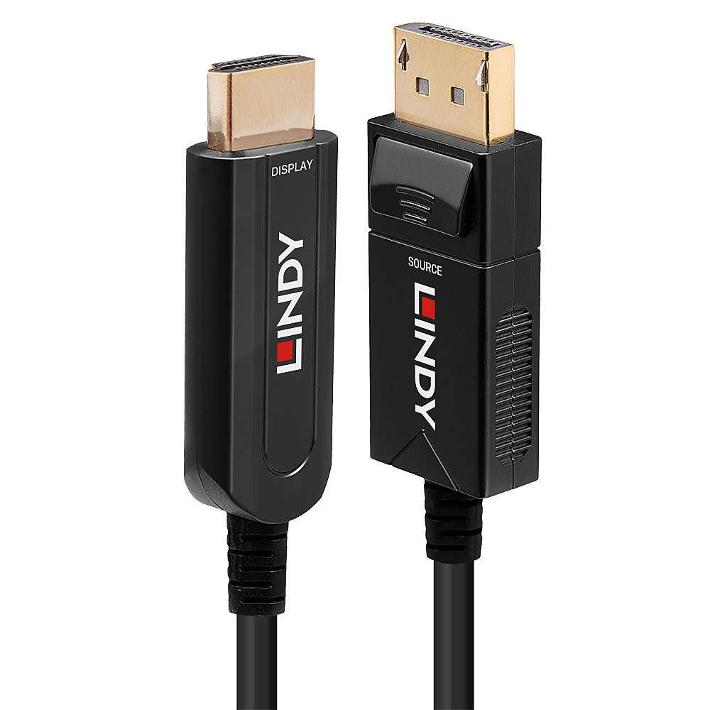 LINDY 30m Fibre Optic Hybrid DisplayPort 1.2 an HDMI 18G Kabel