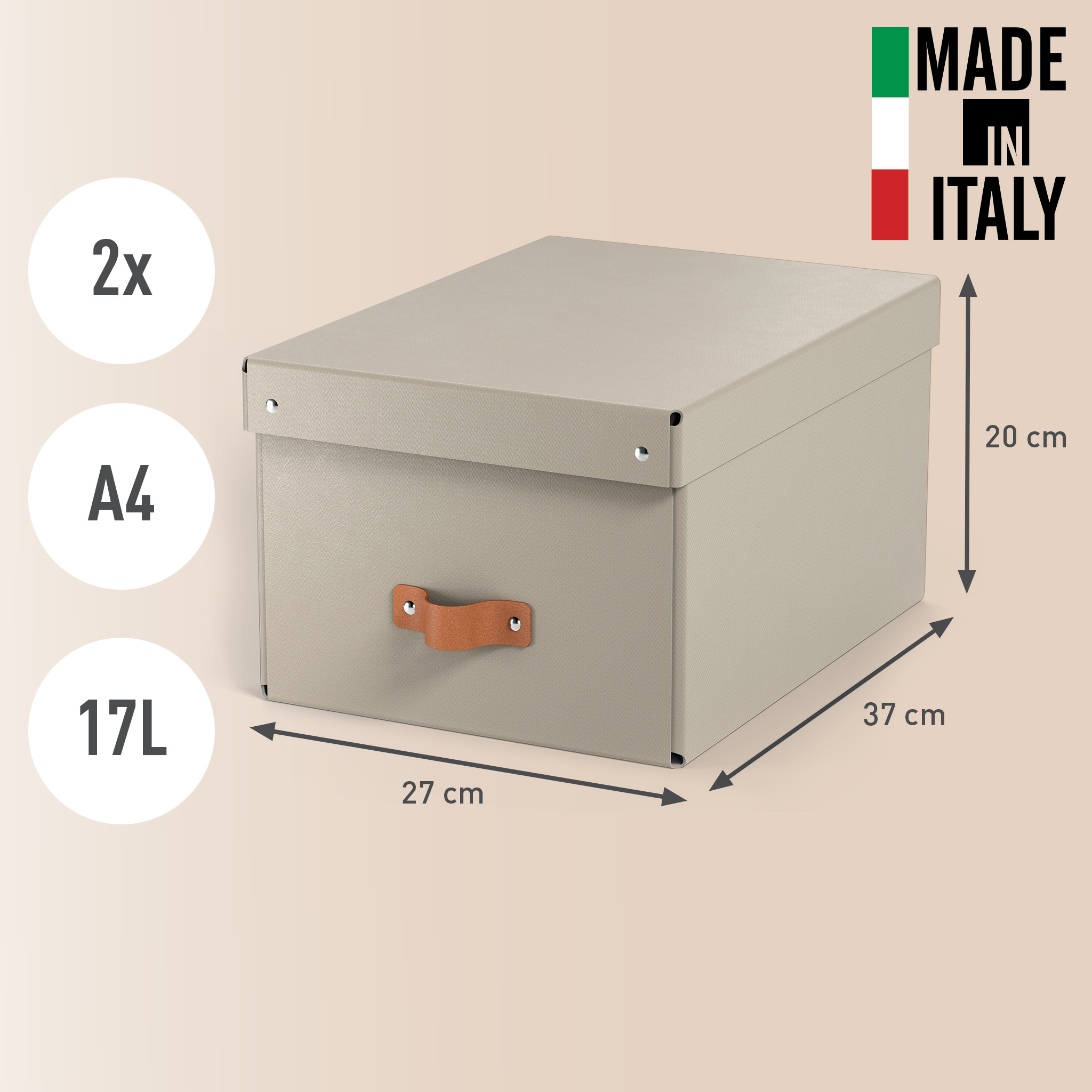 Esselte Leitz Puro Aufbewahrungsbox 17 l beige