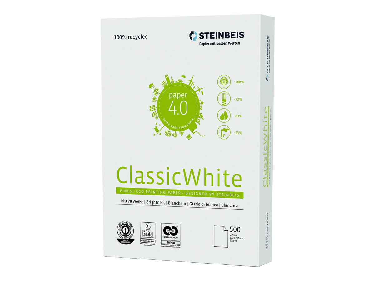 STEINBEIS Recyclingpapier No.1 DIN A4 80 g/qm 500 Blatt STEINBEIS Recyclingpapier No.1 DIN A4 80 g/qm 500 Blatt