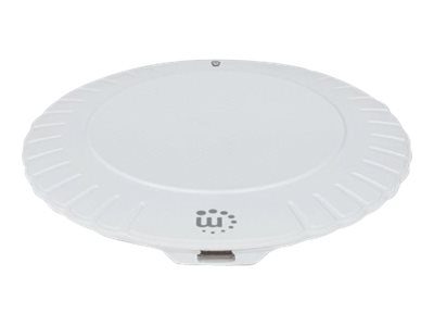 MANHATTAN Kabelloses Induktionsladegerät 5 W Qi-zertifizierter Wireless Charger sichere Ladung mit 5 W 5 V/1 A rundes Ladepad weiss