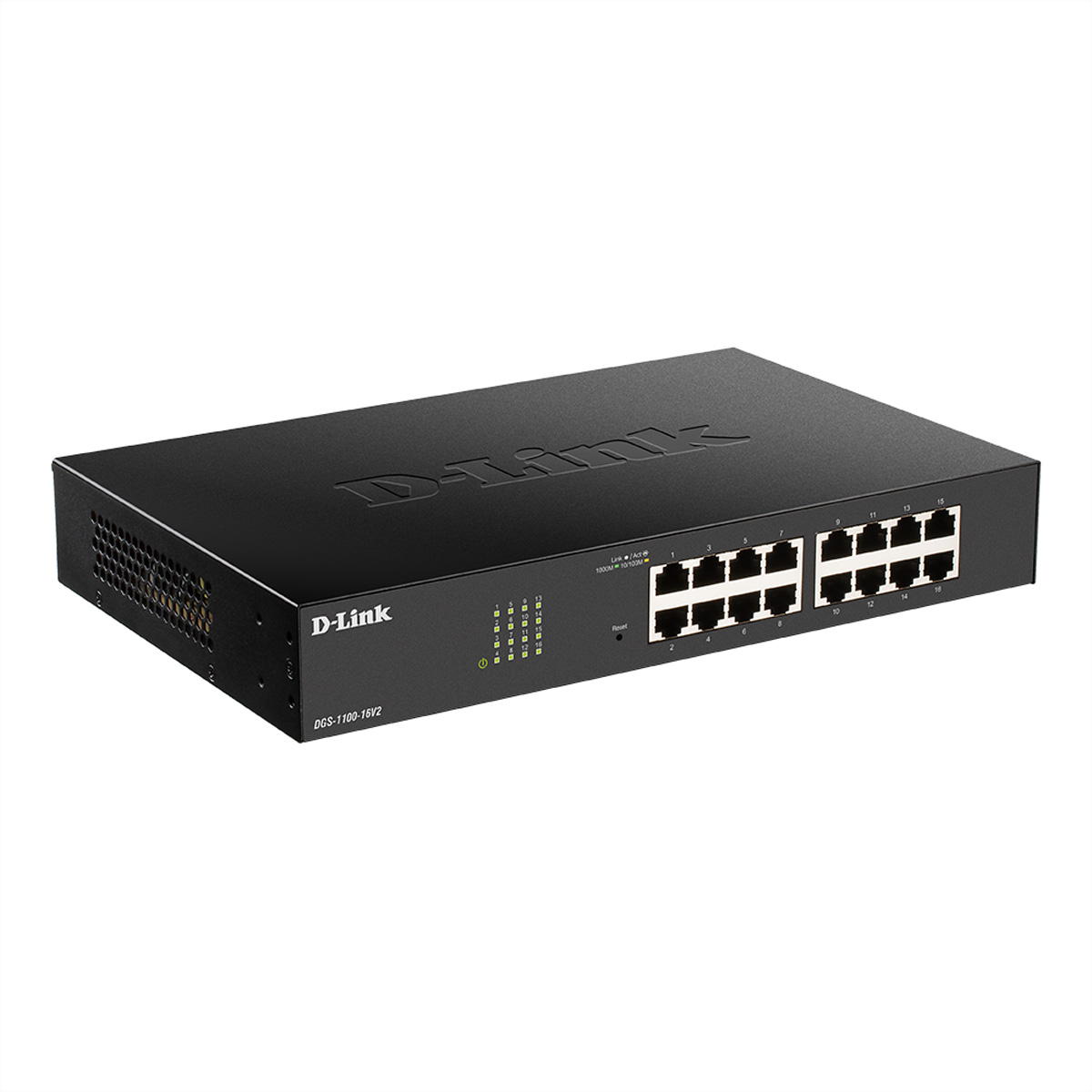 D-LINK DGS-1100-16V2/E 16-Port Layer2 Smart Gigabit Switch 16x 10/100/1000 Mbit/s ohne Lüfter