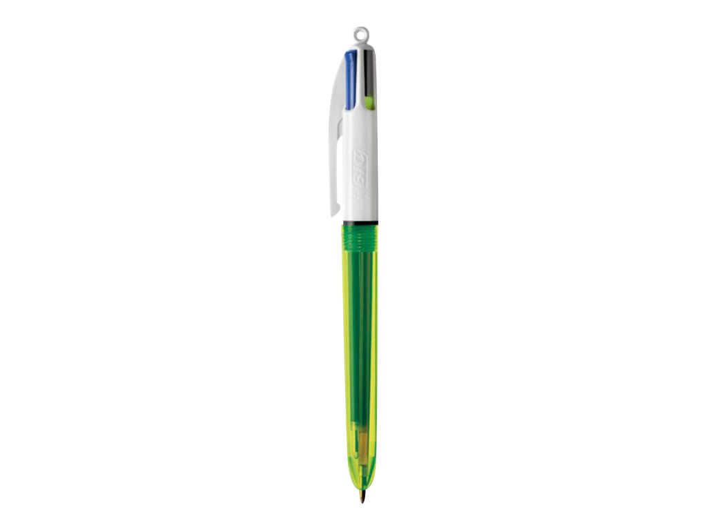 BIC 4-Farben-Kugelschreiber 4 Colours Fluo neongelb, Schreibfarbe: schwarz, blau, rot, neongelb, 1 St. BIC 4-Farben-Kugelschreiber 4 Colours Fluo neongelb, Schreibfarbe: schwarz, blau, rot, neongelb, 1 St.