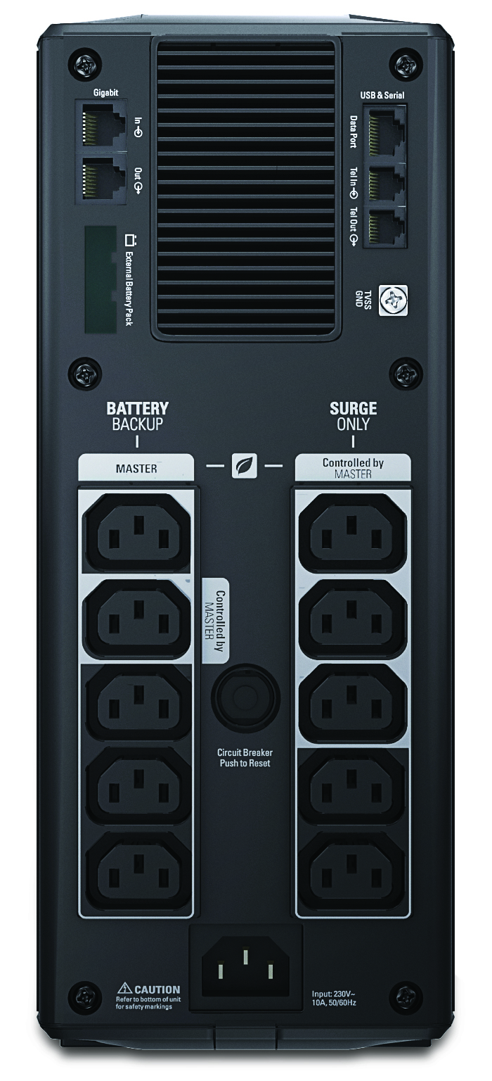 APC BackUPS Pro 1500 UPS AC 230V 865Watt 1500VA RS232 USB output connectors 10 Black