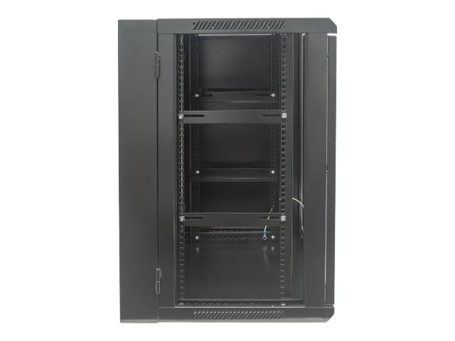 INTELLINET 48,3cm Wandverteiler 15HE 550mm tief mit Schwenkrahmen 19 Zoll HxBxT 770x600x550mm vollstaendig montiert schwarz