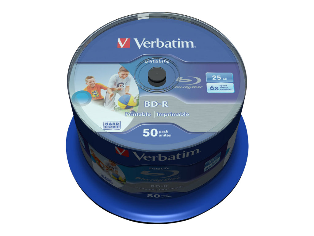 Verbatim BD-R Blu Ray Rohlinge Single Layer 25GB Datenspeicher (50er Pack)