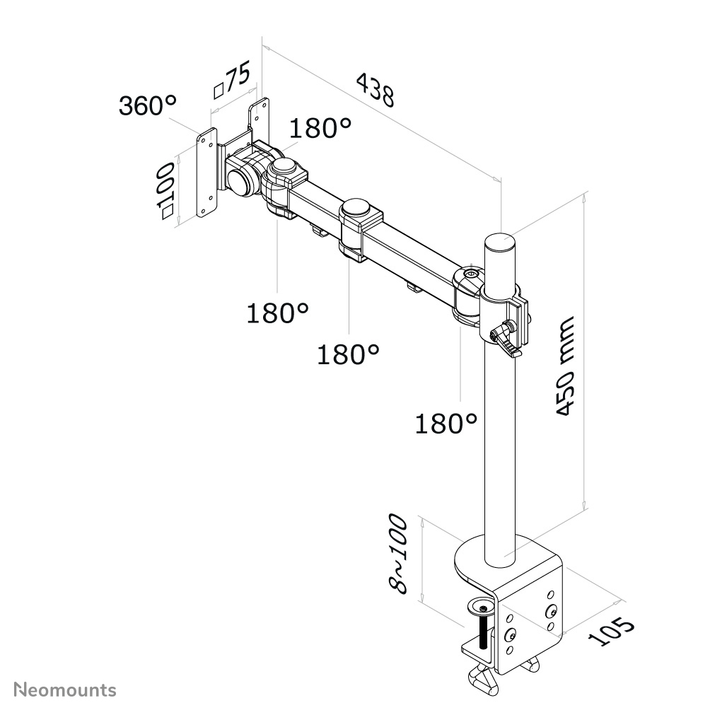 Neomounts by Newstar TIS 10-30 1TFT 3Gelenke schw. Max.10