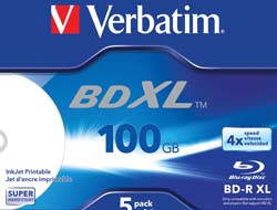 Bluray Verbatim 100GB  5pcs BD-R JC Printable