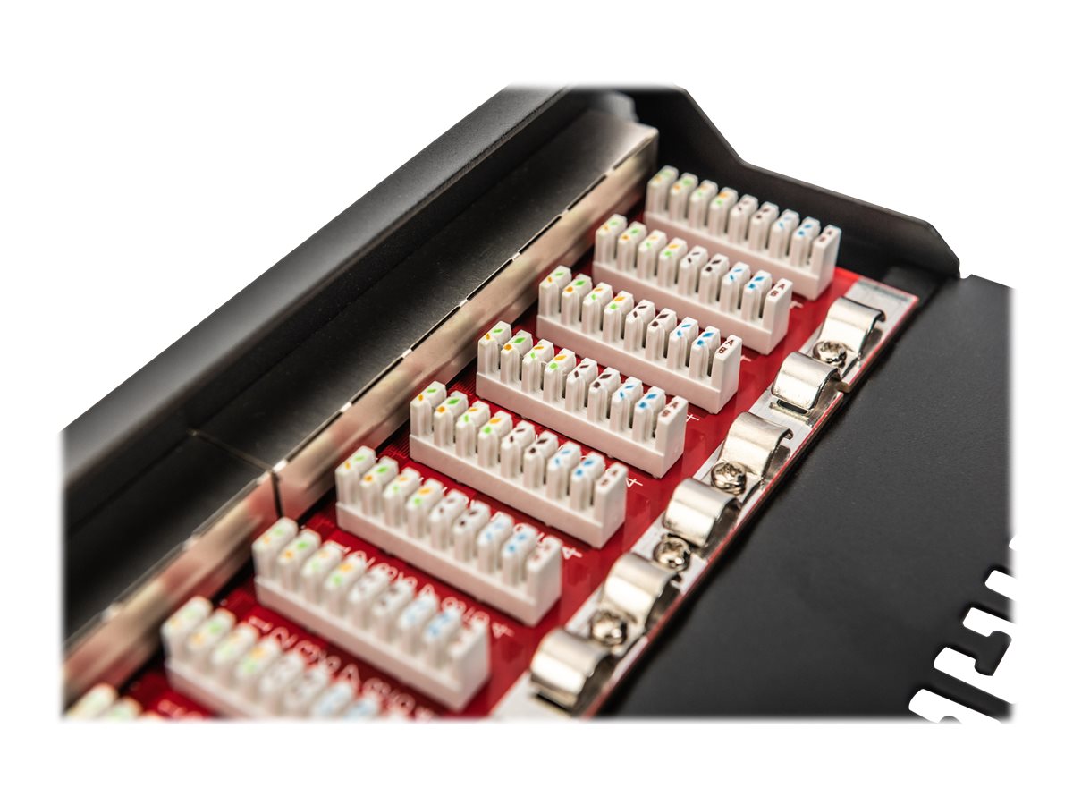 DIGITUS Cat6A Patch Panel geschirmt 12Port 1HE, 10, schwarz