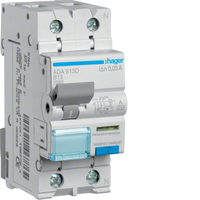 Hager FI/LS-Schalter ADA513D 1polig+N 10kA B13A 0,03A A