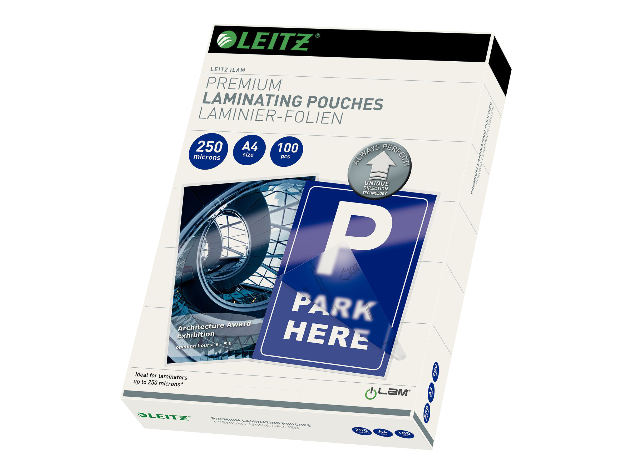 100 LEITZ UDT Laminierfolien glaenzend fuer A4 250 micron 100 LEITZ UDT Laminierfolien glaenzend fuer A4 250 micron