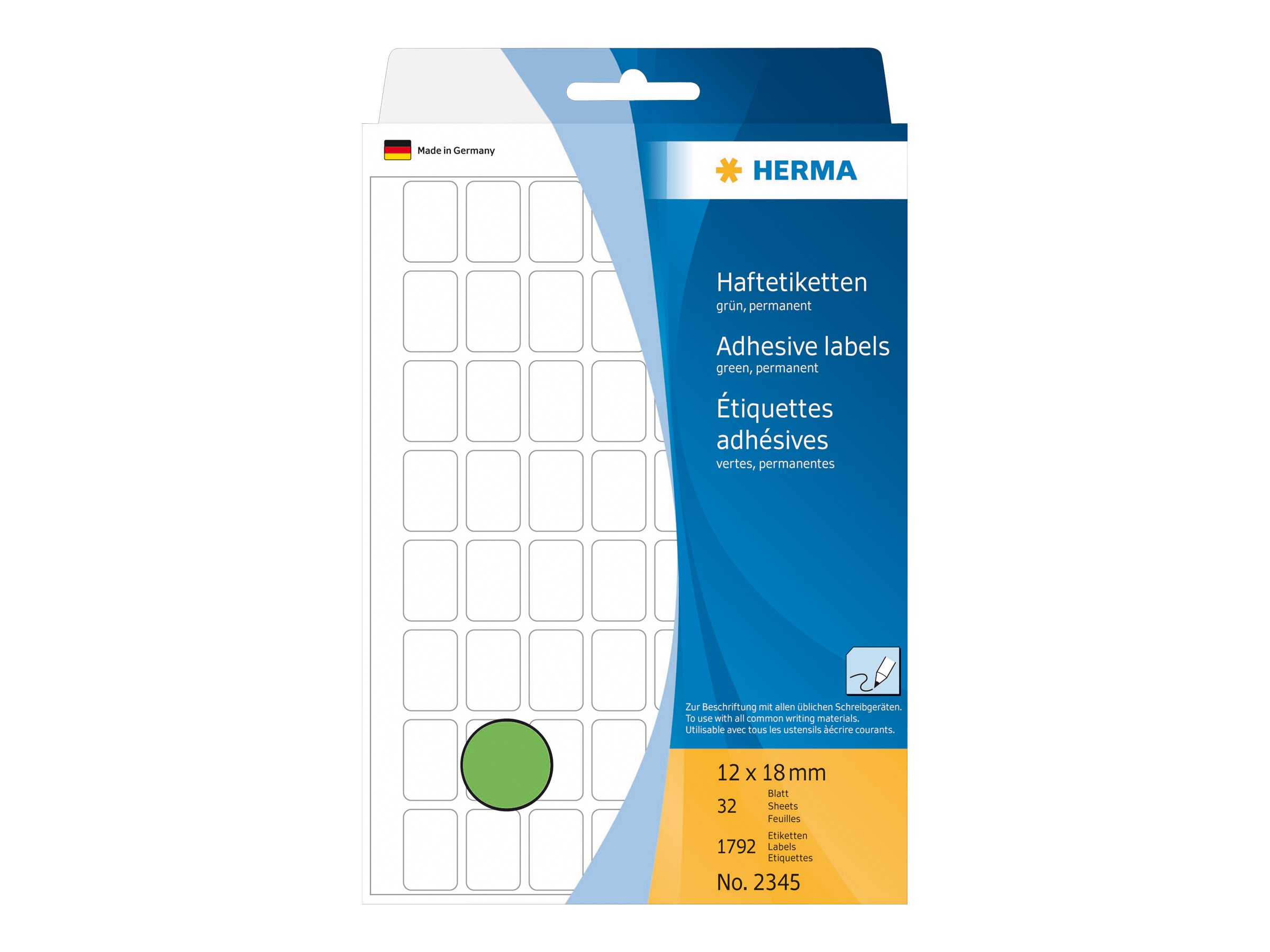 1.792 HERMA Etiketten 2345 grÃ¼n 18,0 x 12,0 mm