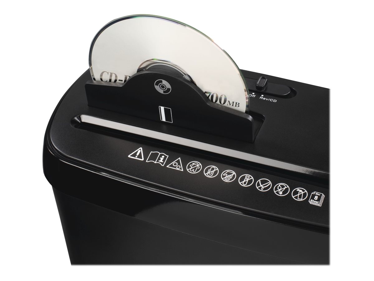 hama Basic S8CD Aktenvernichter mit Streifenschnitt P-2, 6 mm, bis 8 Blatt, schwarz hama Basic S8CD Aktenvernichter mit Streifenschnitt P-2, 6 mm, bis 8 Blatt, schwarz