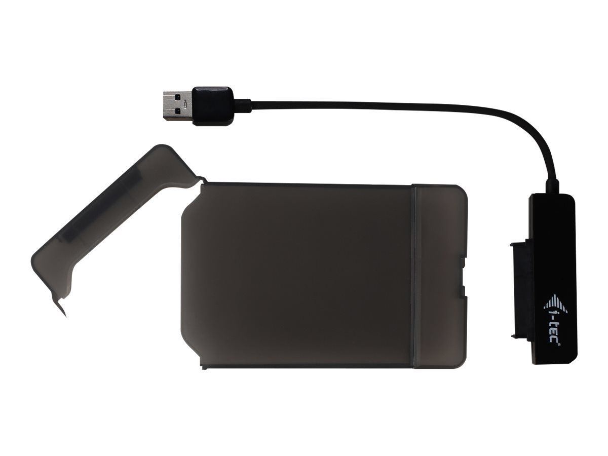 I-TEC USB 3.0 Advance MySafe Easy Gehaeuse 6,4cm 2,5Zoll Festplattengehaeuse fuer SATA HDD Festplatten, integriertes Kabel, schwarz