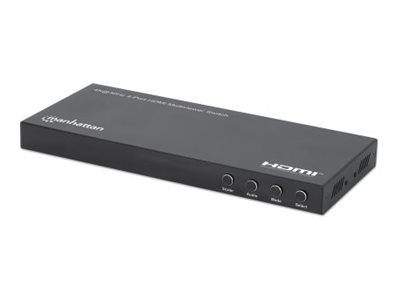 MANHATTAN 4K30Hz 4Port HDMI Multiviewer Switch bis zu vier Eingangsquellen auf einen Bildschirm 4x1 Klinke und ToslinkAudio