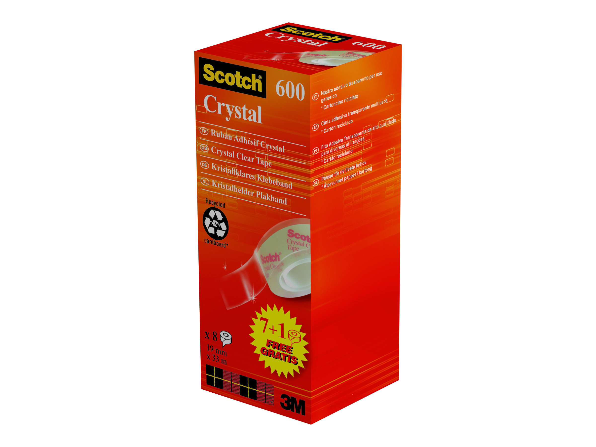 7 + 1 GRATIS: Scotch Crystal Klebefilm kristall-klar 19,0 mm x 33,0 m 7 Rollen + GRATIS 1 Rollen 7 + 1 GRATIS: Scotch Crystal Klebefilm kristall-klar 19,0 mm x 33,0 m 7 Rollen + GRATIS 1 Rollen