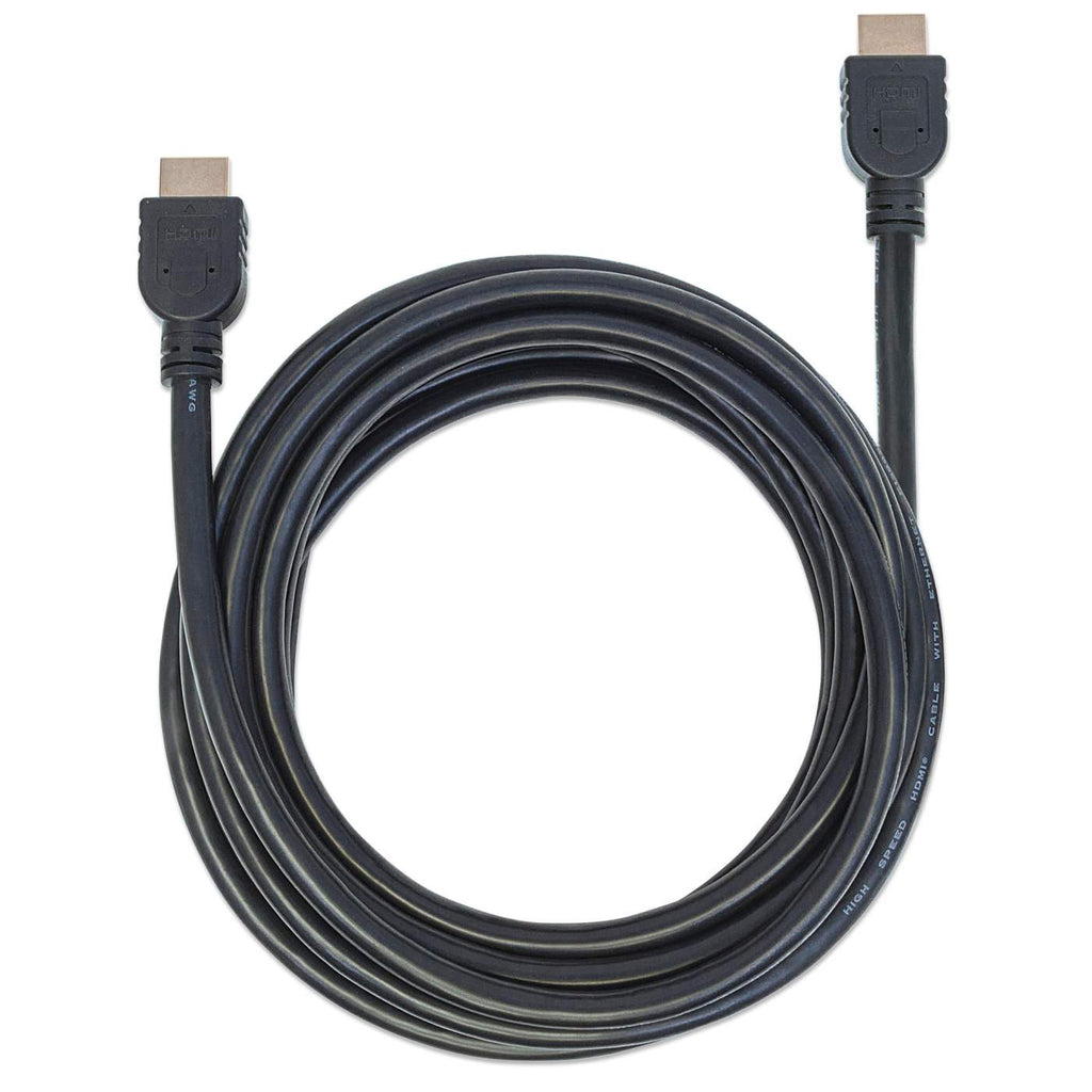 MANHATTAN HDMIKabel mit EthernetKanal CL3zertifiziert zur Wandinstallation HEC ARC 3D 4K60Hz SteckerStecker geschirmt schwarz 5m