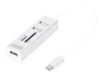 DIGITUS OTG USB 2.0 Type-C 3-Port Hub mit Kartenleser