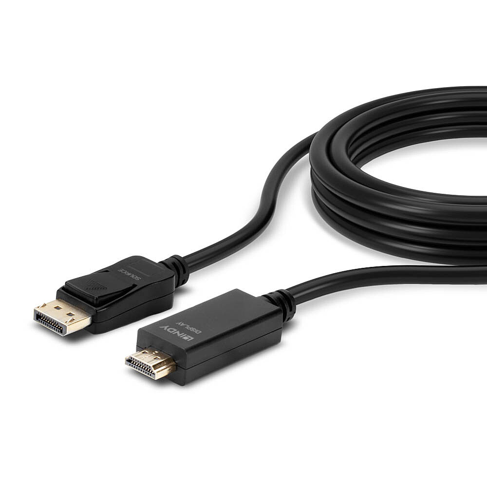 LINDY Kabel DisplayPortHDMI 4K30 DP passiv 0,5m DP Stecker an HDMI Stecker