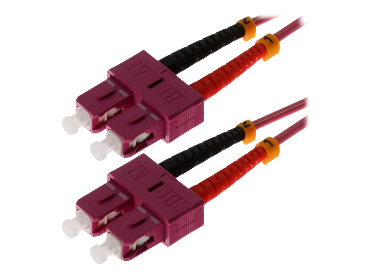 helos LWL Patchkabel SC/SC Duplex 50/125µm OM4 erikaviolett 20,0m