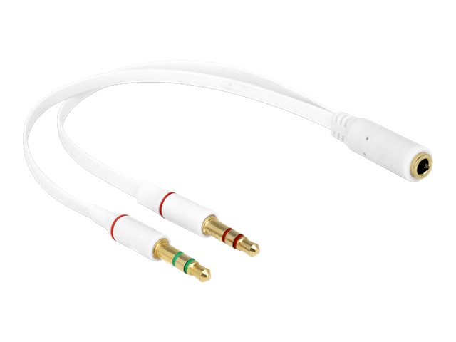 Delock Headset Adapter 1 x 3,5 mm 4 Pin Klinkenbuchse > 2 x 3,5 mm 3 Pin Klinke Delock Headset Adapter 1 x 3,5 mm 4 Pin Klinkenbuchse > 2 x 3,5 mm 3 Pin Klinke