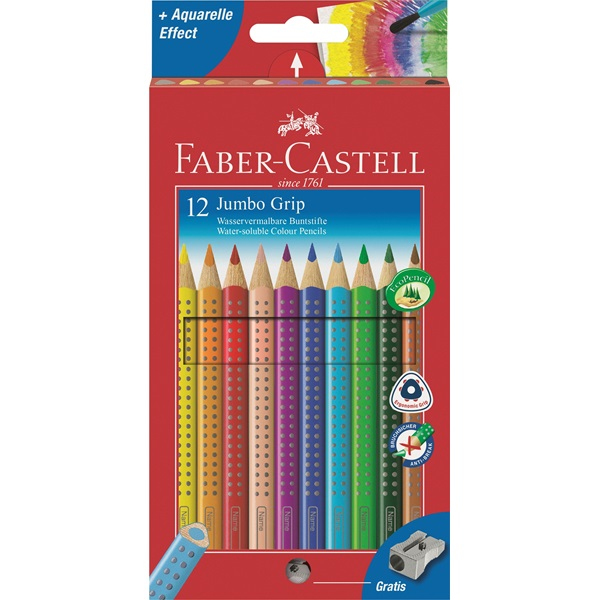 FABER-CASTELL Jumbo GRIP Buntstifte farbsortiert, 12 St. FABER-CASTELL Jumbo GRIP Buntstifte farbsortiert, 12 St.