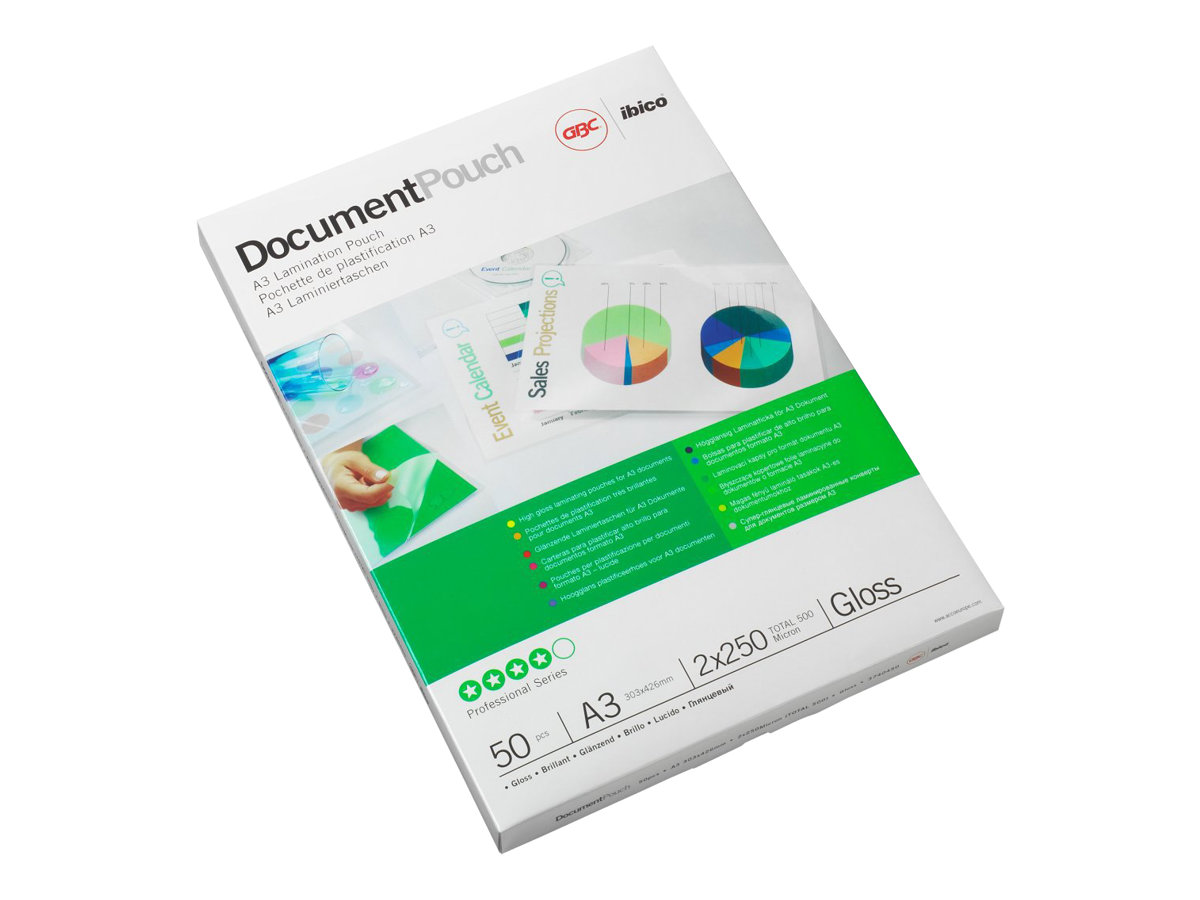50 GBC Laminierfolien glaenzend fuer A3 250 micron