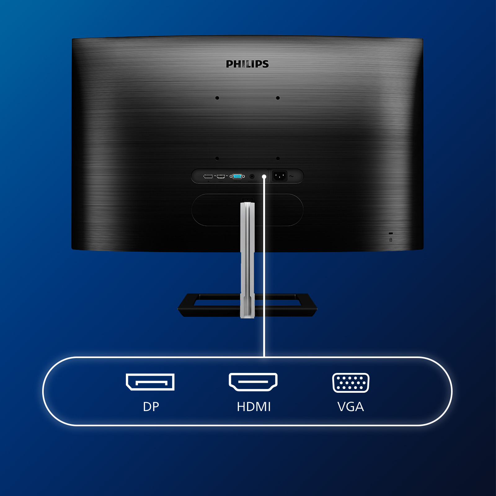 81,3cm32 1920x1080 Philips Eline 322E1C Curved 169 4ms HDMI VGA DisplayPort VESA Full HD Black Silver