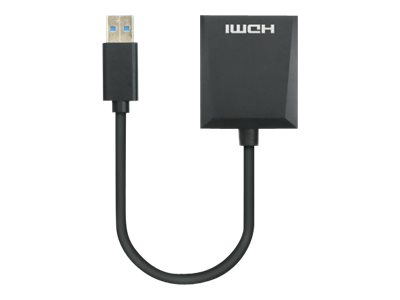 MANHATTAN 1080p USB-A auf HDMI-Adapter Konverter mit USB 3.2 Gen 1 Typ A-Stecker auf HDMI-Buchse 1080p60Hz schwarz