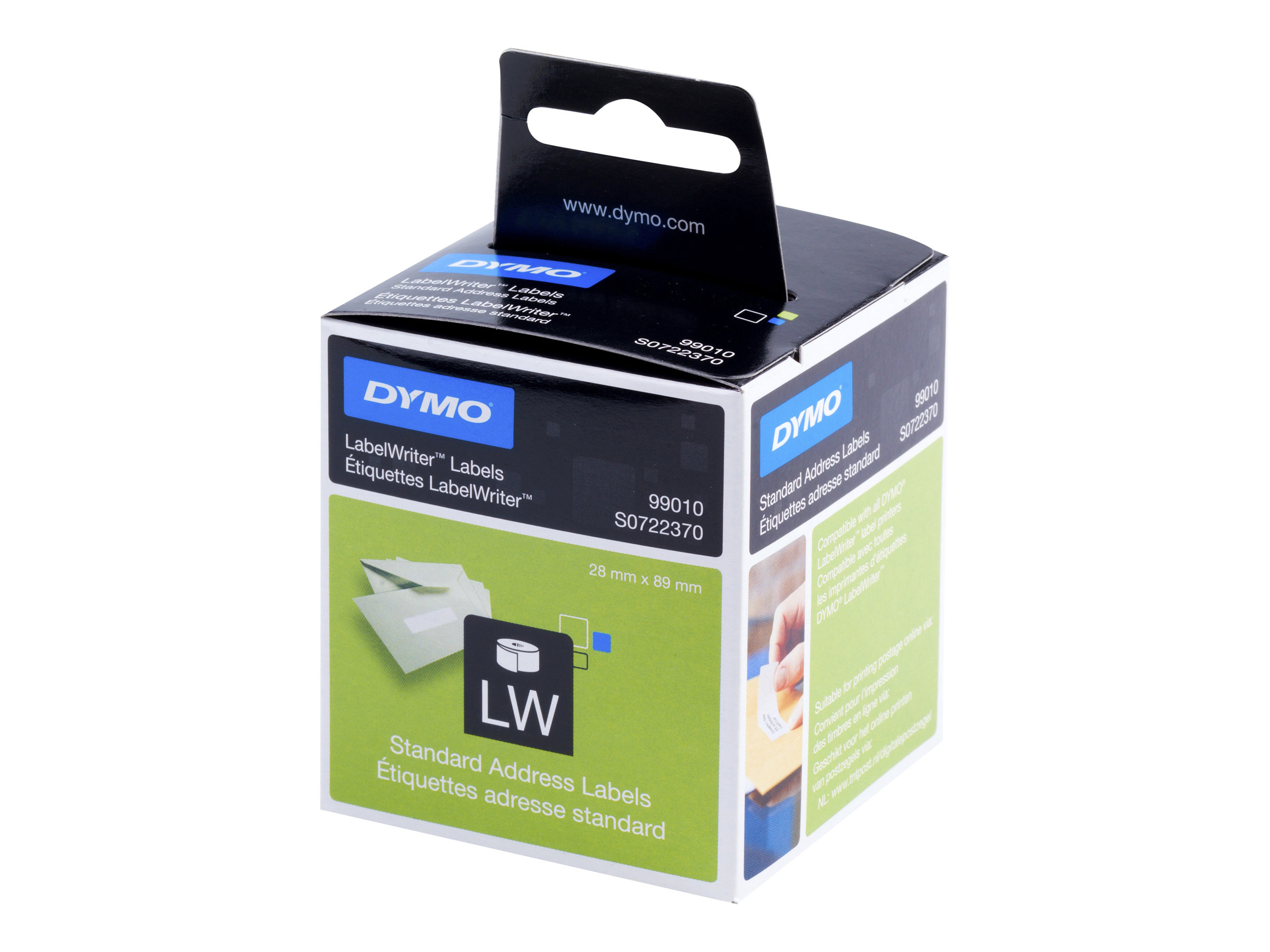 DYMO Etikettenrollen für Etikettendrucker S0722370 weiÃ, 28,0 x 89,0 mm, 2 x 130 Etiketten DYMO Etikettenrollen für Etikettendrucker S0722370 weiÃ, 28,0 x 89,0 mm, 2 x 130 Etiketten