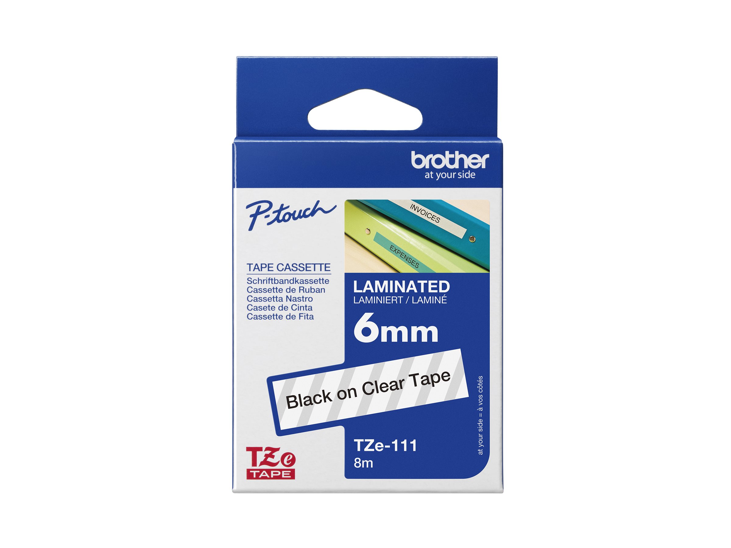 TZE111 BROTHER PT Schriftband 6mm klar TZE111 BROTHER PT Schriftband 6mm klar