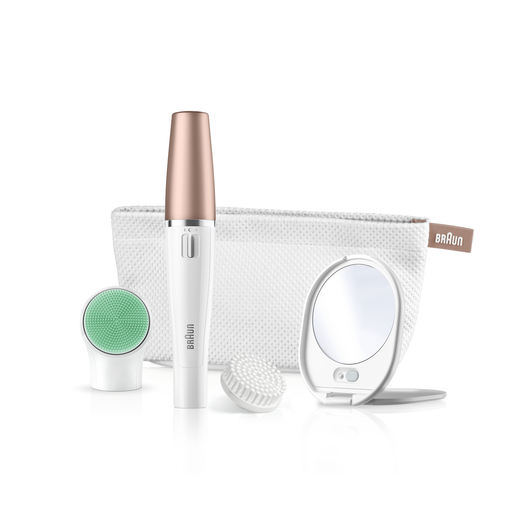Braun FaceSpa 851V Gesichtsepilierer Gold Weiss 15 V AA 321 g Box 57 mm