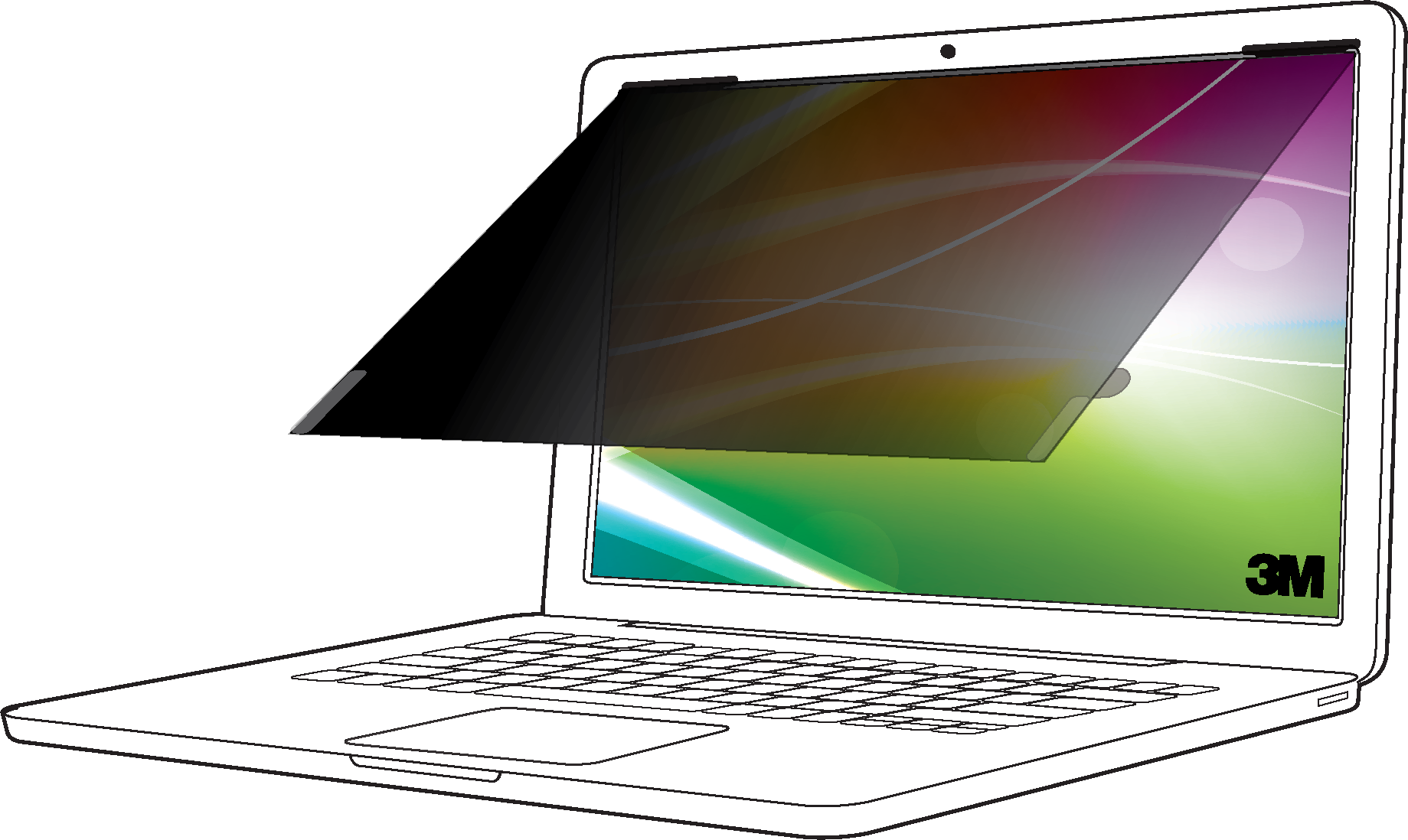 3M BP160W1B Bright Screen Privacy Filters for 40,64cm 16Zoll Laptops and Tablets