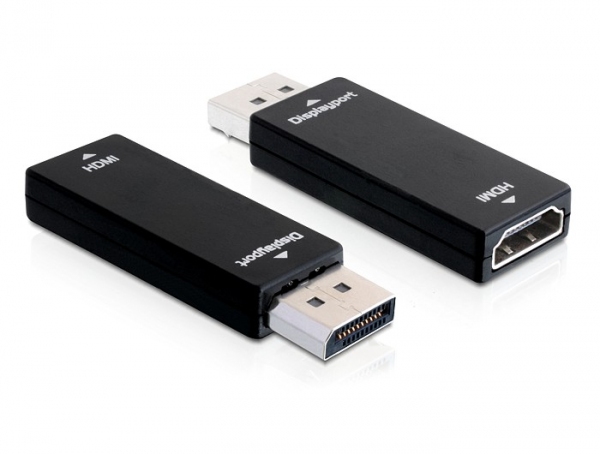 Delock Adapter Displayport 1.1 Stecker > HDMI Buchse schwarz Delock Adapter Displayport 1.1 Stecker > HDMI Buchse schwarz