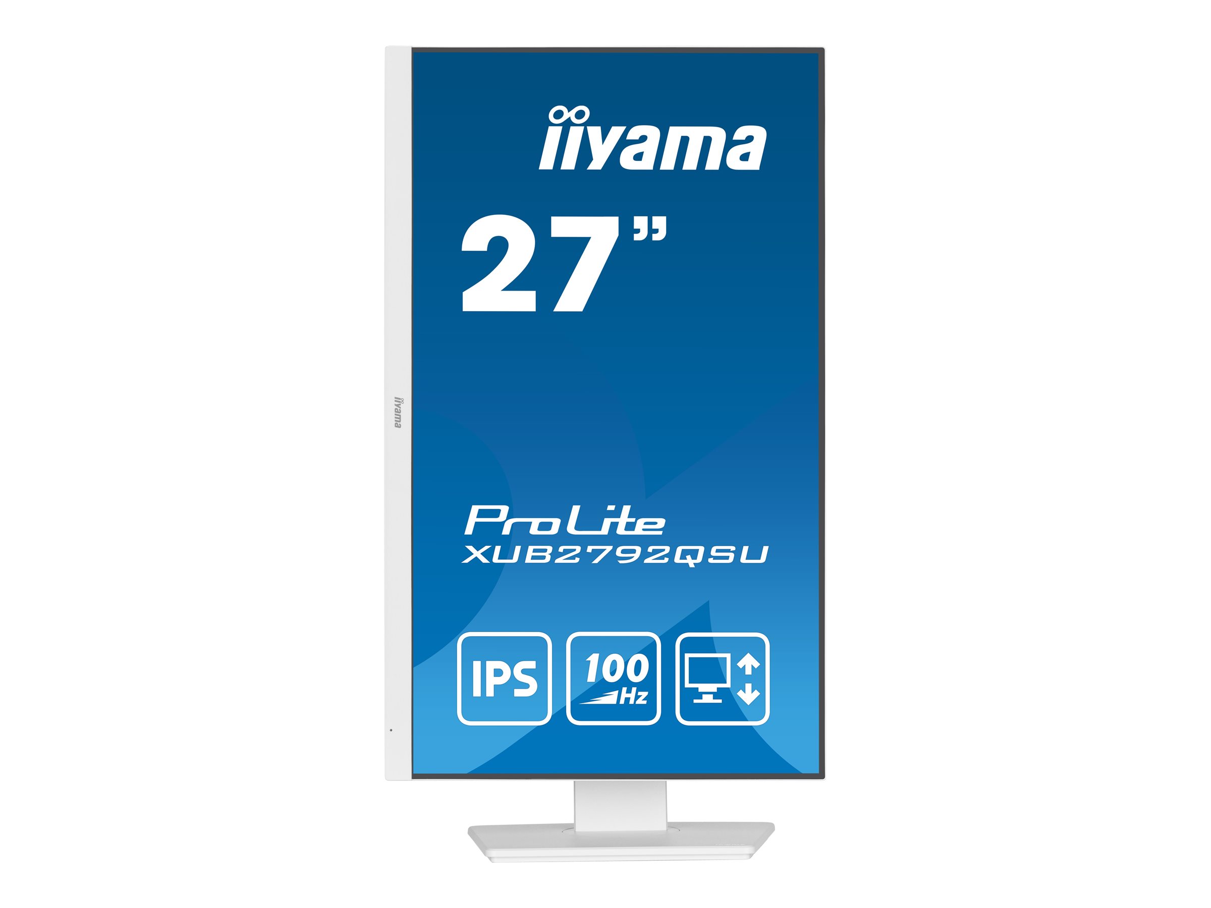 IIYAMA XUB2792QSU-W6 68,58cm 27Zoll ETE IPS 2560x1440 100Hz 250cd/m2 0,4ms Speakers HDMI DP USB 4x3.2 White FreeSync 15cm Height IIYAMA XUB2792QSU-W6 68,58cm 27Zoll ETE IPS 2560x1440 100Hz 250cd/m2 0,4ms Speakers HDMI DP USB 4x3.2 White FreeSync 15cm Height