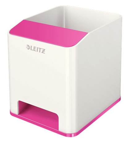 LEITZ Stiftehalter WOW Duo Colour perlweißpink Polystyrol 2 Fächer 9,0 x 10,1 x 10,0 cm