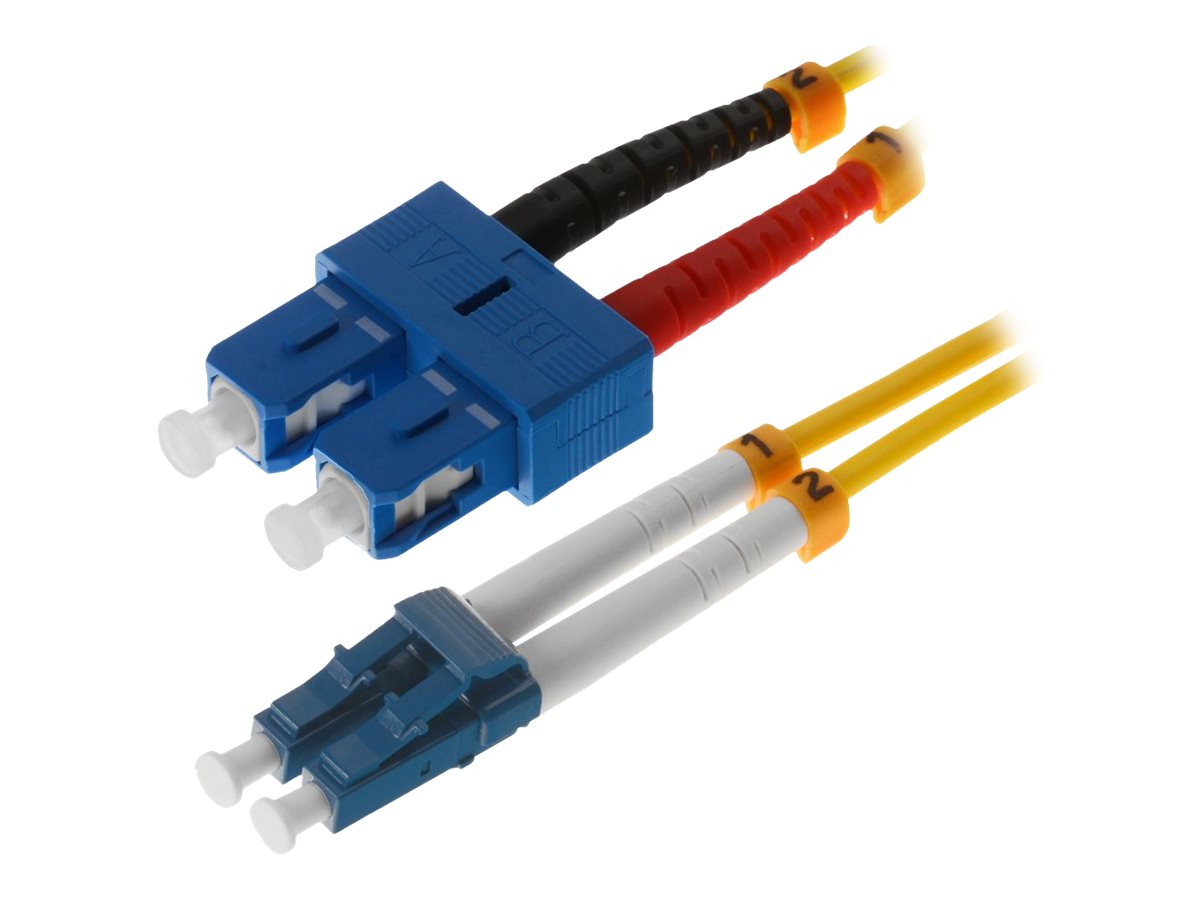 helos LWL Patchkabel LC/SC Duplex 9/125µm OS2 gelb 1,5m