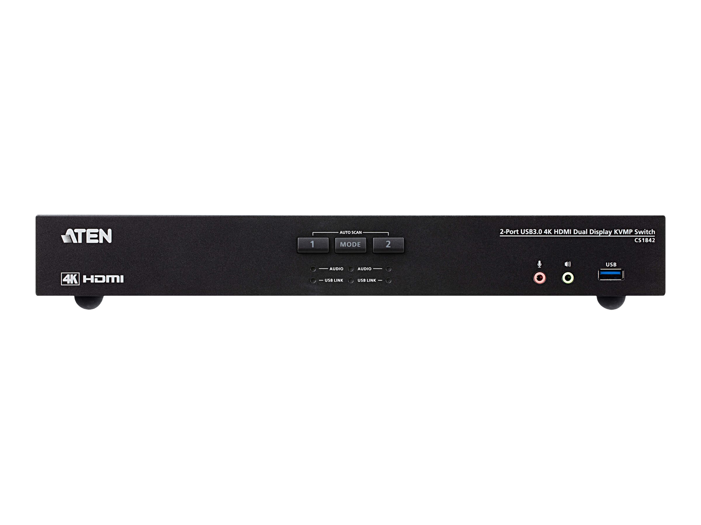 ATEN CS1842 2-Port USB 3.0 4K HDMI Dual Display KVMP Switch - KVM-/Audio-/USB-Switch - 2 Anschlüsse