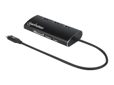 MANHATTAN USB 3.2 Gen 1 USB-C Multiport-Adapter USB-C auf HDMI 3x USB-A auf der Oberseite USB-C PD- RJ45-Port SD/MicroSD Card Reader MANHATTAN USB 3.2 Gen 1 USB-C Multiport-Adapter USB-C auf HDMI 3x USB-A auf der Oberseite USB-C PD- RJ45-Port SD/MicroSD Card Reader