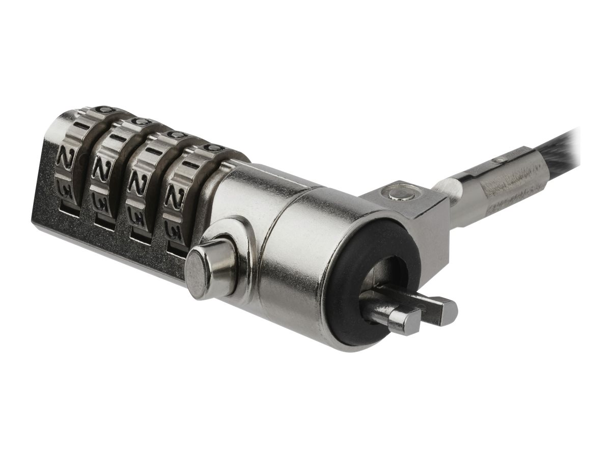 STARTECH.COM Laptop Cable Lock - Swivel Hinge - 2 m Steel Cable - 4-Digit Combination Lock - Locking Security Cable